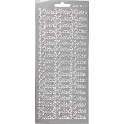 Creotime stickervel metallic zilver Bedankt Fins 1 vel