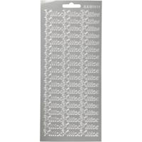 Creotime stickervel metallic zilver Bedankt Fins 1 vel - thumbnail