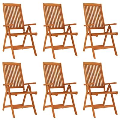 Tuinstoelen 6 st inklapbaar massief eucalyptushout