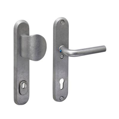 Intersteel Voordeurbeslag ovaalVurano PC 92mm RVS getrommeld - 0034.378849