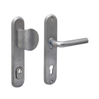 Intersteel Voordeurbeslag ovaalVurano PC 92mm RVS getrommeld - 0034.378849 - thumbnail