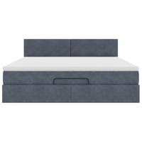 Ottoman bed met matras 160x200cm fluweel donkergrijs - thumbnail