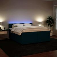 Boxspring met matras fluweel blauw 200x200 cm - thumbnail