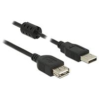 DeLock verlengkabel USB 2.0 type-A stekker > USB 2.0 type-A bus 1,5 m zwart - thumbnail