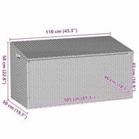 Tuinbox 110x50x58 cm poly rattan lichtgrijs - thumbnail