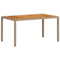 7-delige Tuinset met kussens poly rattan en acaciahout beige - thumbnail