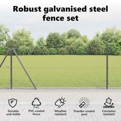 VidaXL Afrasteringspaal grijs 25 x 0,8 m (16 x 16 mm heknet)