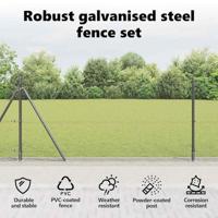 VidaXL Afrasteringspaal grijs 25 x 0,8 m (16 x 16 mm heknet) - thumbnail