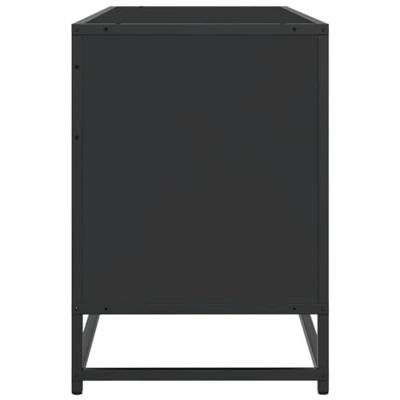 Tv-meubel 100x35x50 cm bewerkt hout en metaal zwart