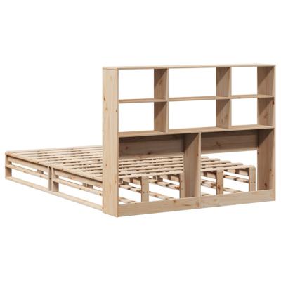 Bed met boekenkast zonder matras massief hout 160x200 cm - thumbnail