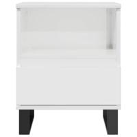 Nachtkastje 40x35x50 cm bewerkt hout hoogglans wit - thumbnail