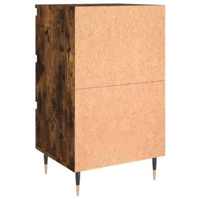 Nachtkastjes 2 st 40x35x69 cm bewerkt hout gerookt eikenkleurig
