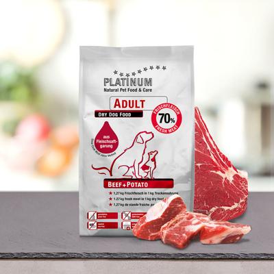 PLATINUM Adult Beef - halfvochtig hondenvoer - 1,5kg