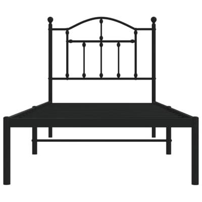 Bedframe met hoofdbord metaal zwart 90x200 cm Bedframe met hoofdbord metaal zwart 90x200 cm