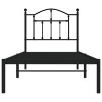 Bedframe met hoofdbord metaal zwart 90x200 cm - thumbnail