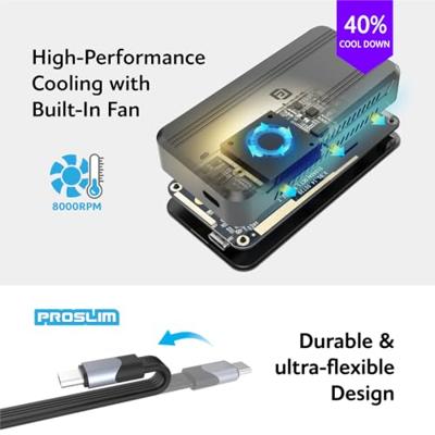 Akasa AK-ENU4M2-01 M.2 SSD-behuizing USB-C 4 40 GBit/s M.2 PCIe NVMe 2242, 2260, 2280 AK-ENU4M2-01 Akasa AK-ENU4M2-01 M.2 SSD-behuizing USB-C 4 40 GBit/s M.2 PCIe NVMe 2242, 2260, 2280 AK-ENU4M2-01