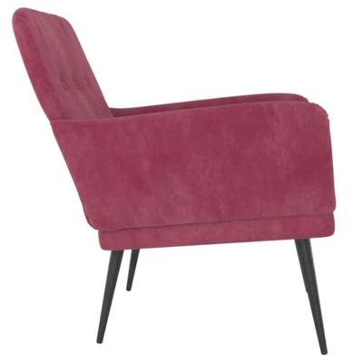 Fauteuil 62x79x79 cm fluweel wijnrood