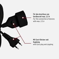 Brennenstuhl Kunststof verlengsnoer 5m zwart H03VV H2-F 2x0,75 - 1161800 - thumbnail