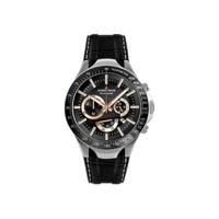 Jacques Lemans horlogeband 1-1661 / Dakar Leder Zwart 20mm + wit stiksel - thumbnail