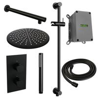 Inbouw Regendouche Set Brauer Black Edition Wanduitloop Ronde Hoofddouche 30 cm Met Glijstang Mat Zwart Brauer - thumbnail