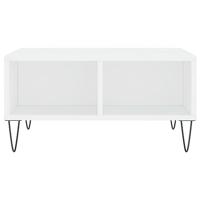 Salontafel 60x60x30 cm bewerkt hout wit - thumbnail