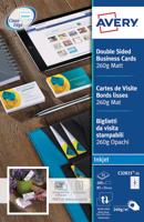 AVERY visitekaarten voor inkjet Quick&Clean mat, 200 kaartjes, 260 g/m² - thumbnail