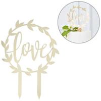 Ginger Ray taarttopper love goudkleurig 19 cm | 20 stuks - thumbnail