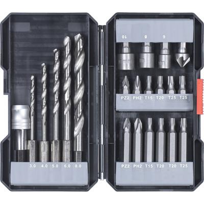 kwb 108805 Boor- en bitassortiment 22-delig Metaal 3 mm, 4 mm, 5 mm, 6 mm, 8 mm