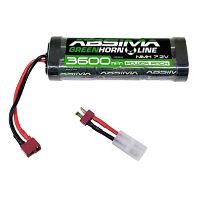 Absima NiMH accupack 7.2 V 3600 mAh Aantal cellen: 6 Hardcase T-bussen, Tamiya-bus