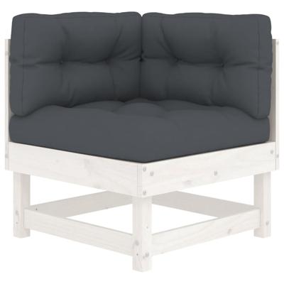 10-delige Loungeset met kussens massief hout wit