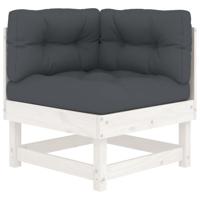10-delige Loungeset met kussens massief hout wit - thumbnail
