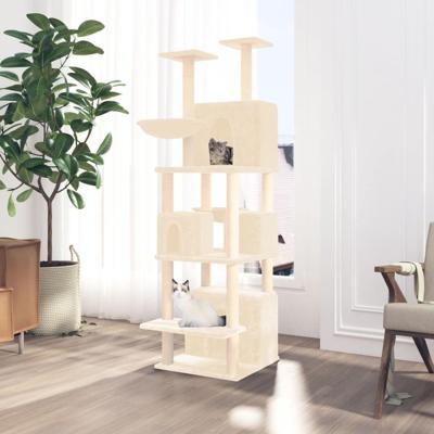 VidaXL Kattenmeubel met sisal krabpalen 180 cm crèmekleurig