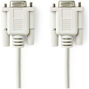 Nedis CCGL52055IV20 Nullmodemkabel D-sub 9-pins Female D-sub 9-pins Female Vernikkeld 2.00 M Rond Pvc Ivoor Label