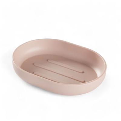 Set van 4 badkameraccessoires - TODAY - UTILITY - Beker, zeepdispenser, toiletborstel - Roze