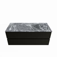 MONDIAZ VICA-DLUX 120cm badmeubel onderkast Urban 2 lades. Inbouw wastafel CLOUD rechts 1 kraangat, kleur Lava. - thumbnail