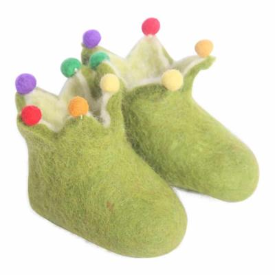 Decoratieve Vilten Babysloffen Lime Decoratieve Vilten Babysloffen Lime