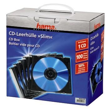 Hama CD Slim Box 100 Stuks Zwart/Transpant