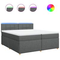 Boxspring met matras stof donkergrijs 200x200 cm - thumbnail