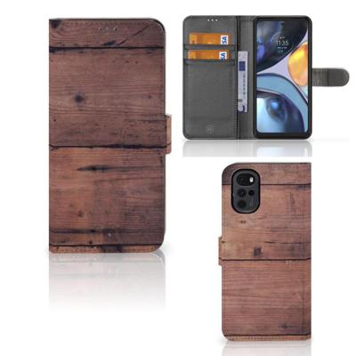 Motorola Moto G22 | Book Style Case | Old Wood