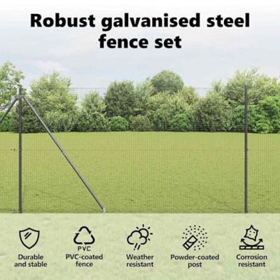 VidaXL Afrasteringspaal grijs 10 x 1,6 m (25 x 25 mm gaas) VidaXL Afrasteringspaal grijs 10 x 1,6 m (25 x 25 mm gaas)