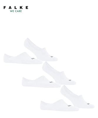 FALKE 3-paar Step High - heren footies met anti slip - Kousenvoetjes die niet afzakken - Sokken voor in loafers katoen - 42 - Wit - Onderbroek - -
