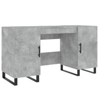 Bureau 140x50x75 cm bewerkt hout betongrijs - thumbnail
