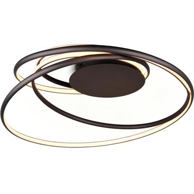 LED Plafondlamp - Trio Select Nala - 1 Lichtpunt van 57 Watt - Dimbaar - Aanpasbare Lichtkleur - IP20 - Mat Zwart - Metaal