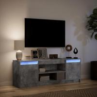 Tv-meubel met LED 139,5x34x50 cm bewerkt hout betongrijs - thumbnail