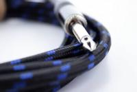 Cordial 14771 Jackplug Audio Aansluitkabel [1x Jackplug male 6,3 mm (mono) - 1x Jackplug male 6,3 mm (mono)] 7.50 m Zwart, Blauw Textielmantel - thumbnail