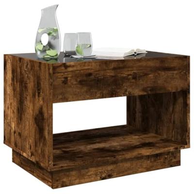 Salontafel met Infinity LED 70x50x50 cm gerookt eikenkleurig