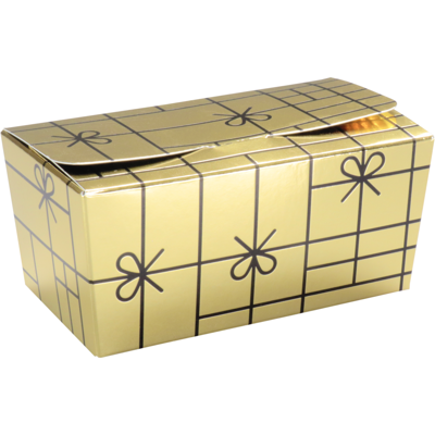 Ballotin | Strikken | karton + PP | 250gr | 62x55mm | goud/zwart | 50 stuks Ballotin | Strikken | karton + PP | 250gr | 62x55mm | goud/zwart | 50 stuks