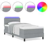 Boxspring bed met matras Lichtgrijs 90 x 190 cm Stof - thumbnail