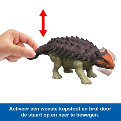 Jurassic World - Ankylosaurus Fel gebrul Gelede Figuur - Geluid - Jurassic World - JGB90