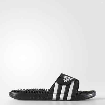 Adidas Adissage Slipper zwart wit Adidas Adissage Slipper zwart wit